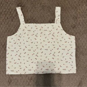 GB girls White and Red Floral Tank Top